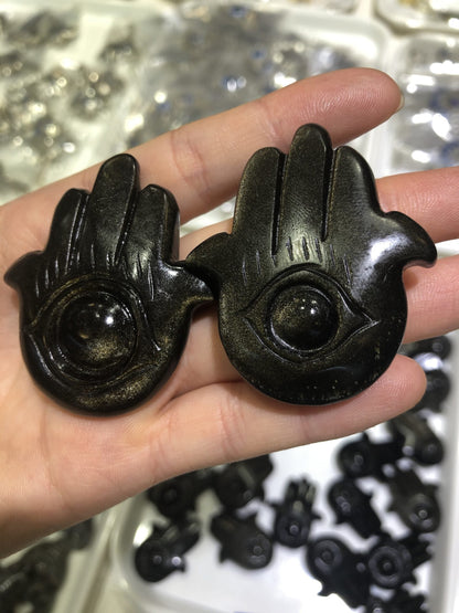 Gold obsidian carvings