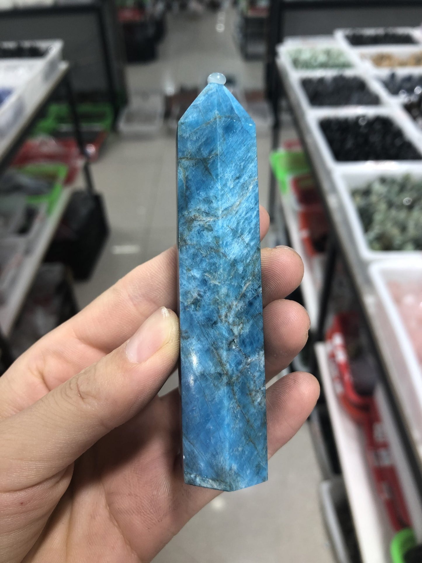 Blue apatite tower