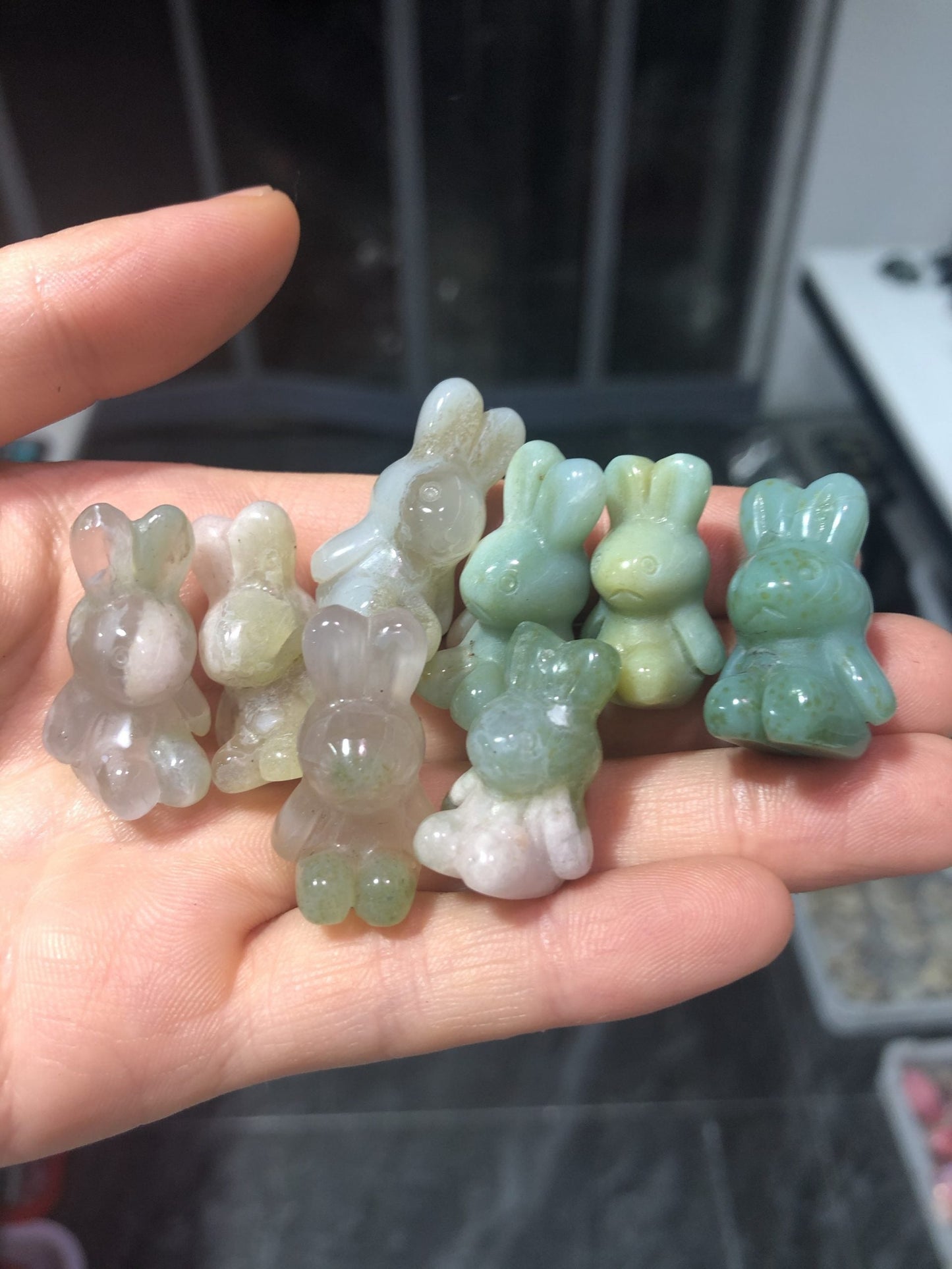 Green floweragate bunny