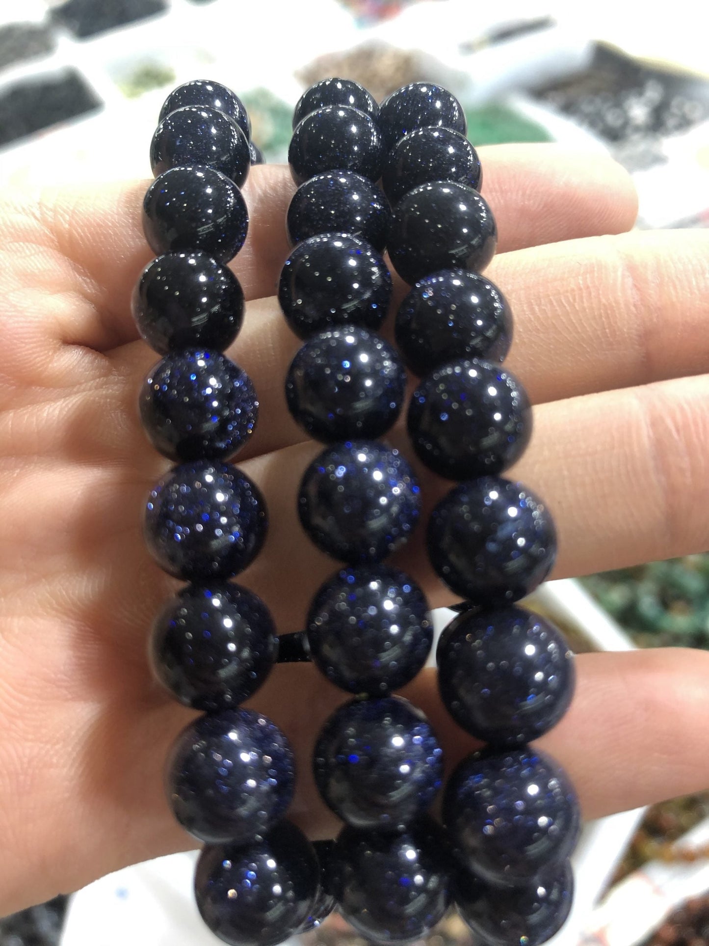 Blue sandstone bracelet