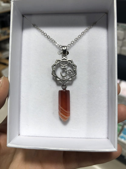 carnelian/aventurine/rosequartz pendent